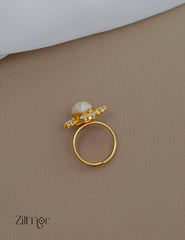 ZA1011444 -  AD Stone with  Pearl Ring 3-Zilmor