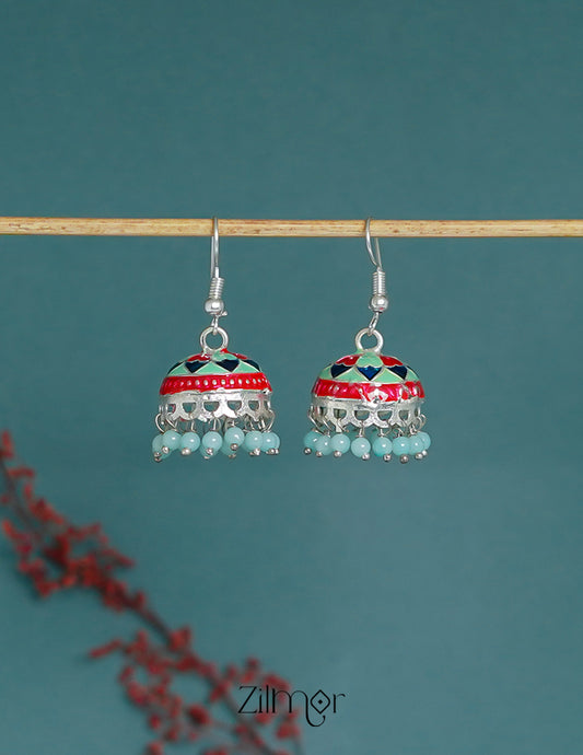 ZI1011280- Meenakari Jumkha Hoop Earrings 1-Zilmor