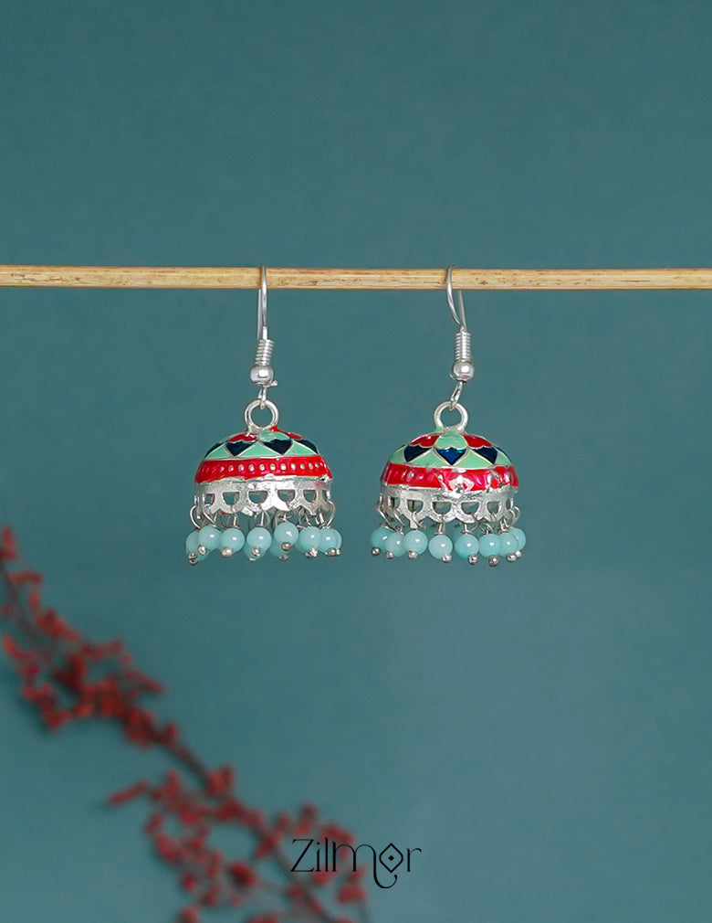 ZI1011280- Meenakari Jumkha Hoop Earrings 1-Zilmor
