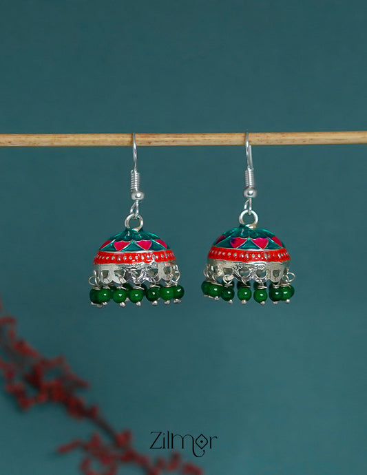 ZI1011282 - Meenakari Jhumka Earrings 1-Zilmor