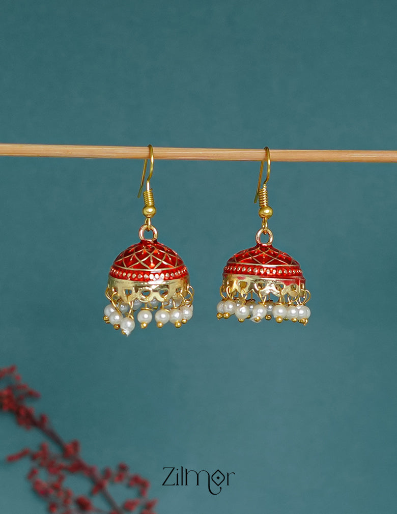 ZI1011283 - Meenakari Jhumka Earrings 3-Zilmor