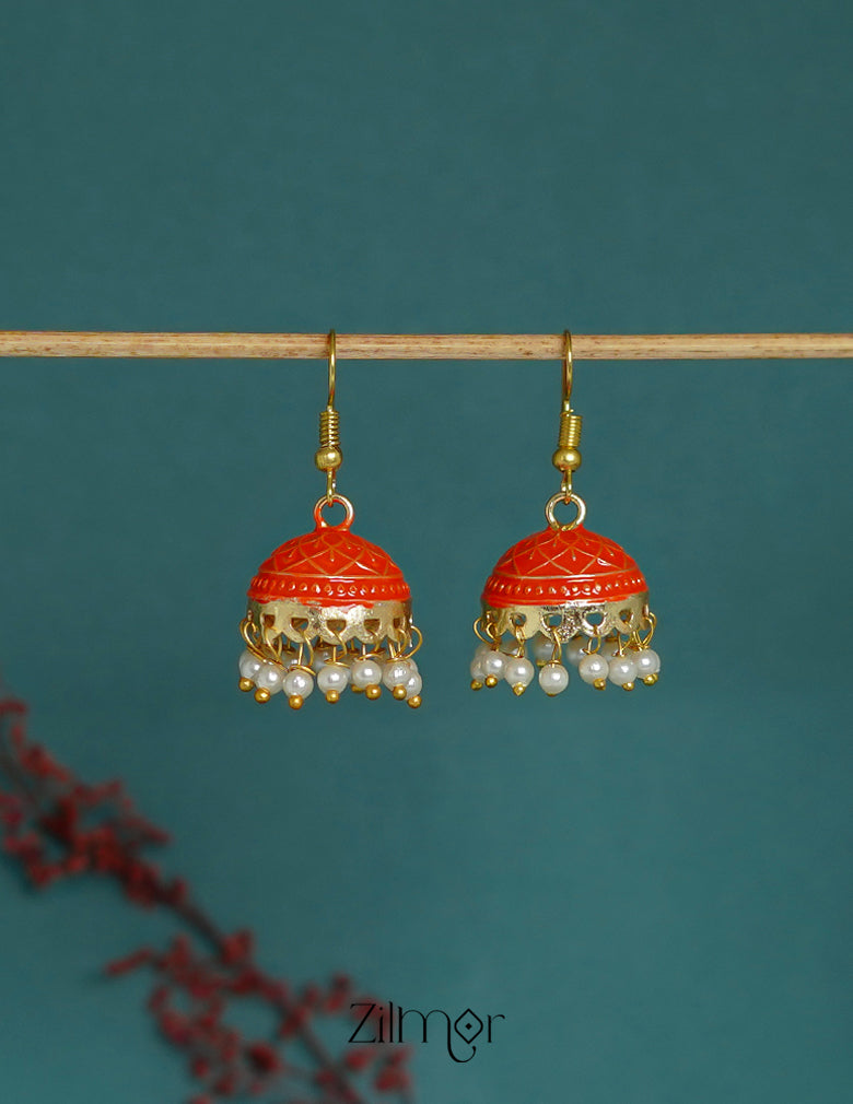 ZI1011283 - Meenakari Jhumka Earrings 5-Zilmor