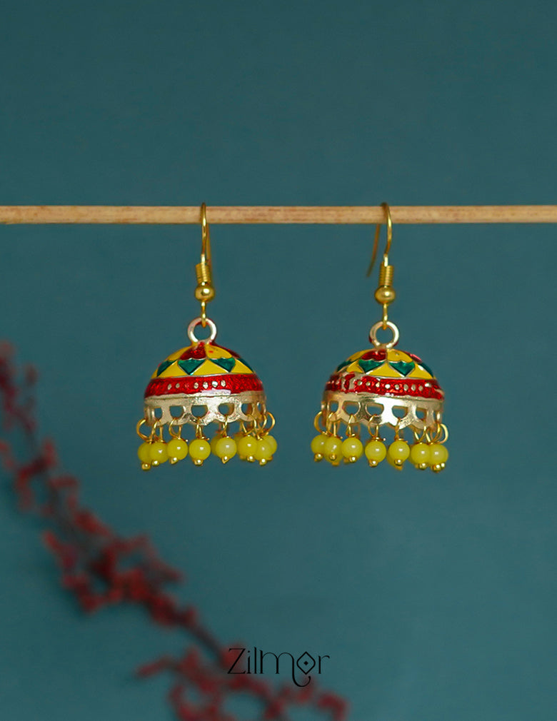 ZI1011284 - Meenakari Jhumka Earrings