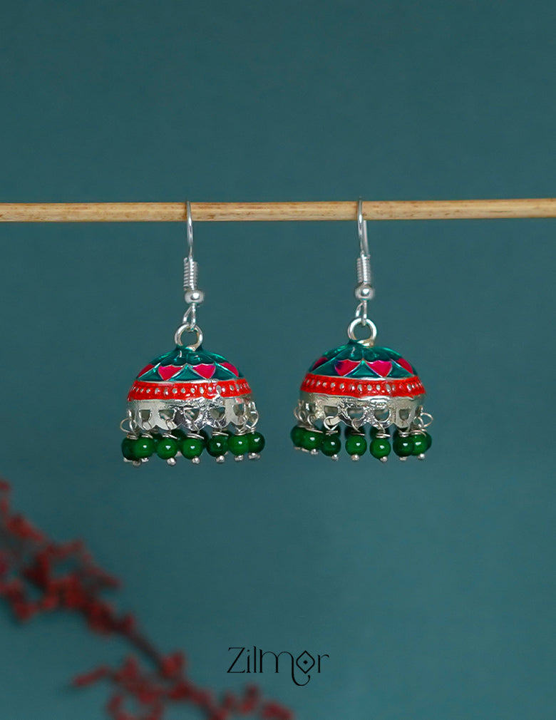 ZI1011284 - Meenakari Jhumka Earrings