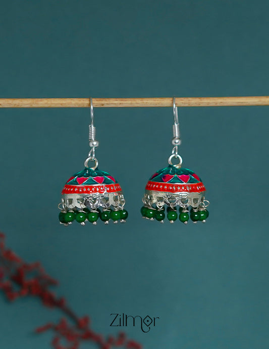 ZI1011284 - Meenakari Jhumka Earrings