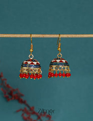 ZI1011284 - Meenakari Jhumka Earrings