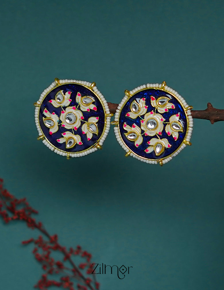 ZI1011286 - Meenakari Pearl Beaded Studs Earrings 3-Zilmor