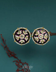 ZI1011286 - Meenakari Pearl Beaded Studs Earrings 2-Zilmor