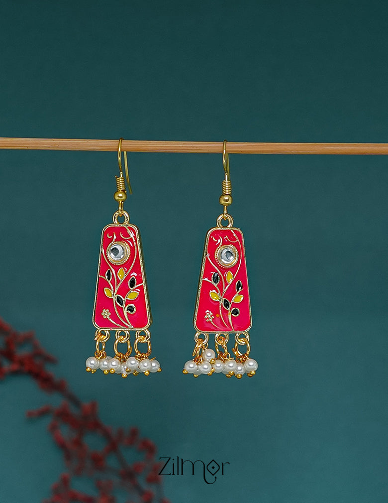 ZI1011288 - Meenakari Long Danglers Earrings 2-Zilmor