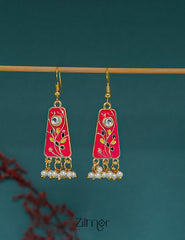 ZI1011288 - Meenakari Long Danglers Earrings 2-Zilmor