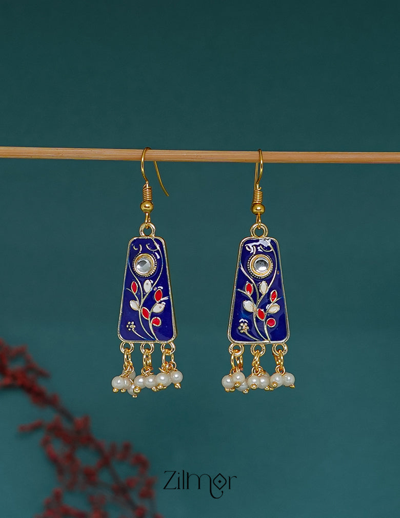 ZI1011288 - Meenakari Long Danglers Earrings 3-Zilmor