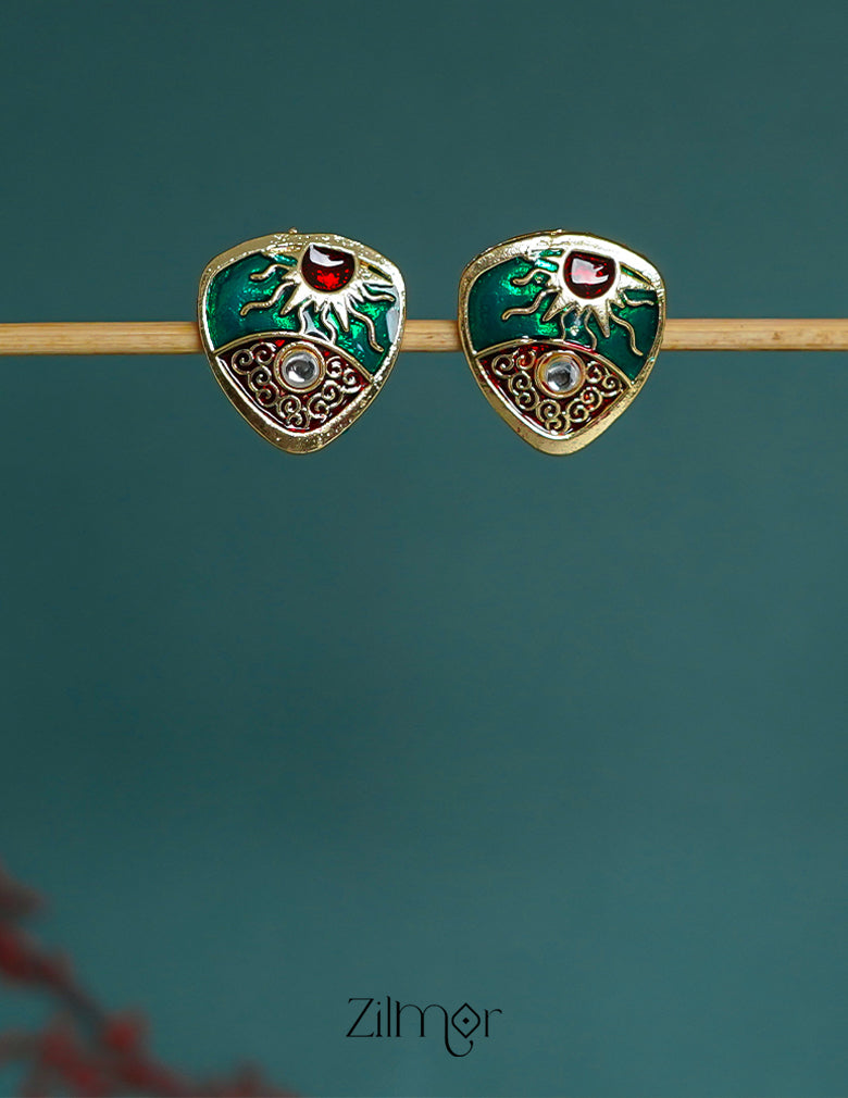 ZI1011289 -  Meenakari Studs Earrings 2-Zilmor