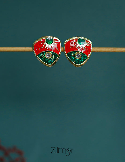 ZI1011289 -  Meenakari Studs Earrings 1-Zilmor