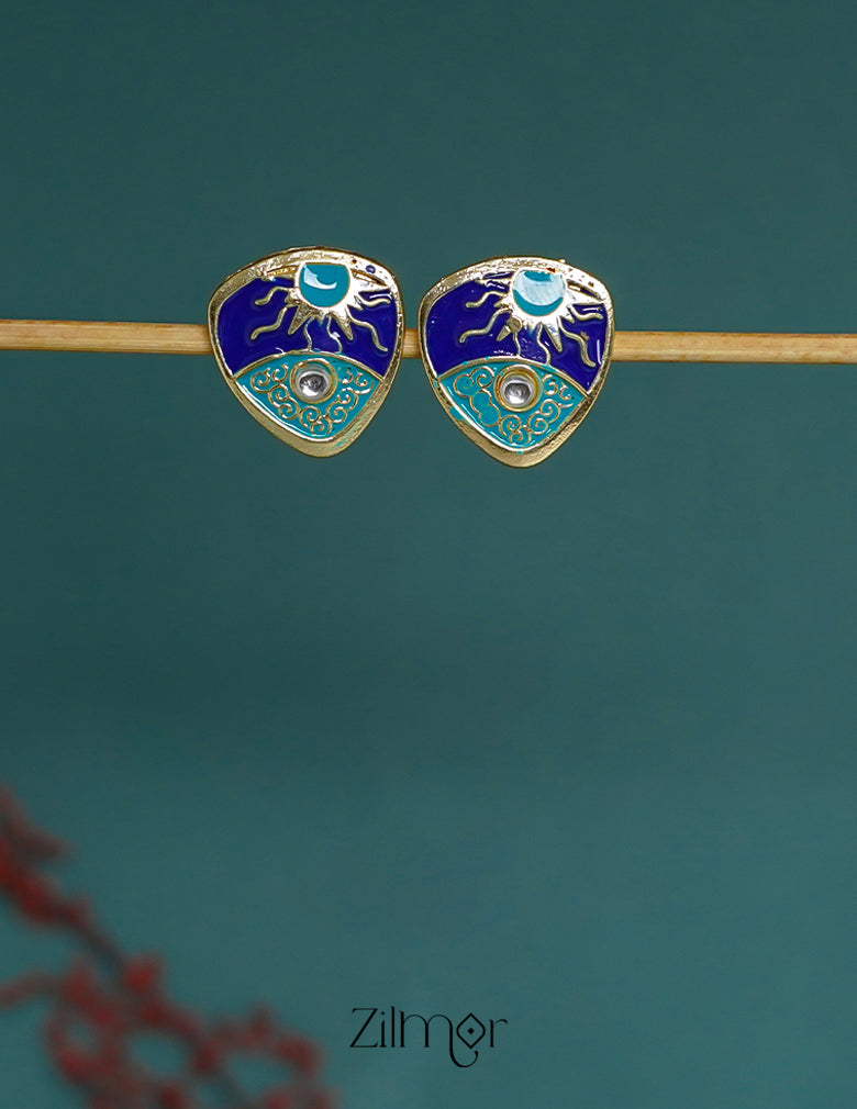 ZI1011289 -  Meenakari Studs Earrings 3-Zilmor