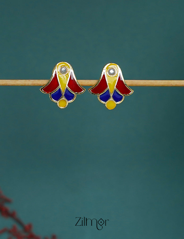 ZI1011290 -  Meenakari Studs Earrings 3-Zilmor