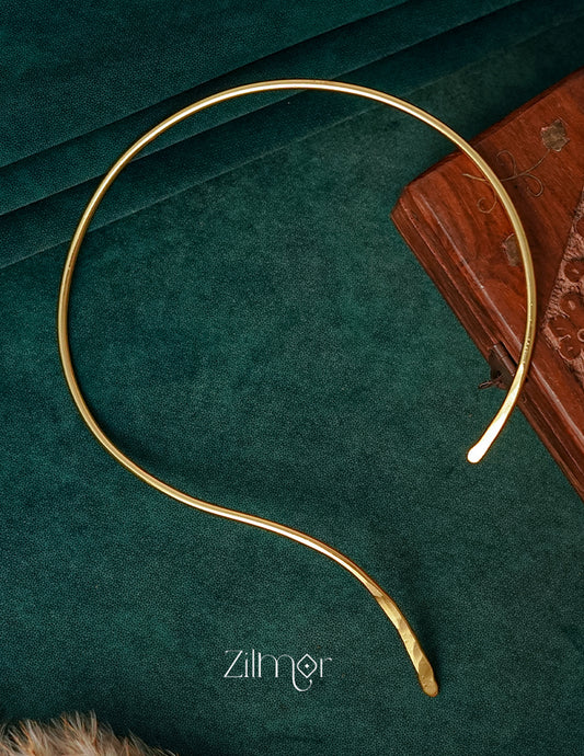 ZJ1011344 - Brass handmade hammered choker Necklace