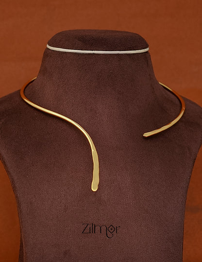 ZJ1011344 - Brass handmade hammered choker Necklace 3-Zilmor