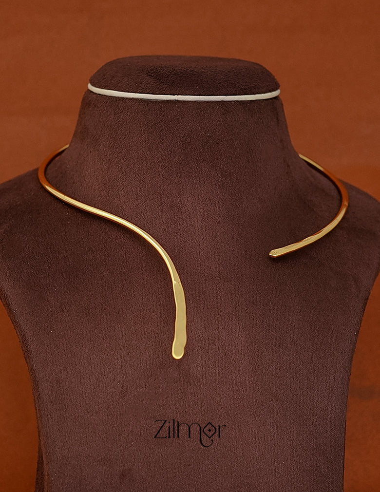 ZJ1011344 - Brass handmade hammered choker Necklace 3-Zilmor