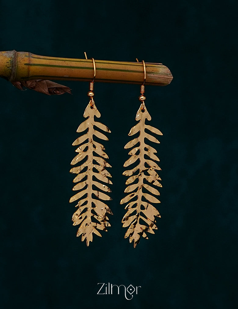 ZJ1011346 - Golden Leaf Earrings 1-Zilmor