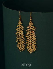 ZJ1011346 - Golden Leaf Earrings 2-Zilmor