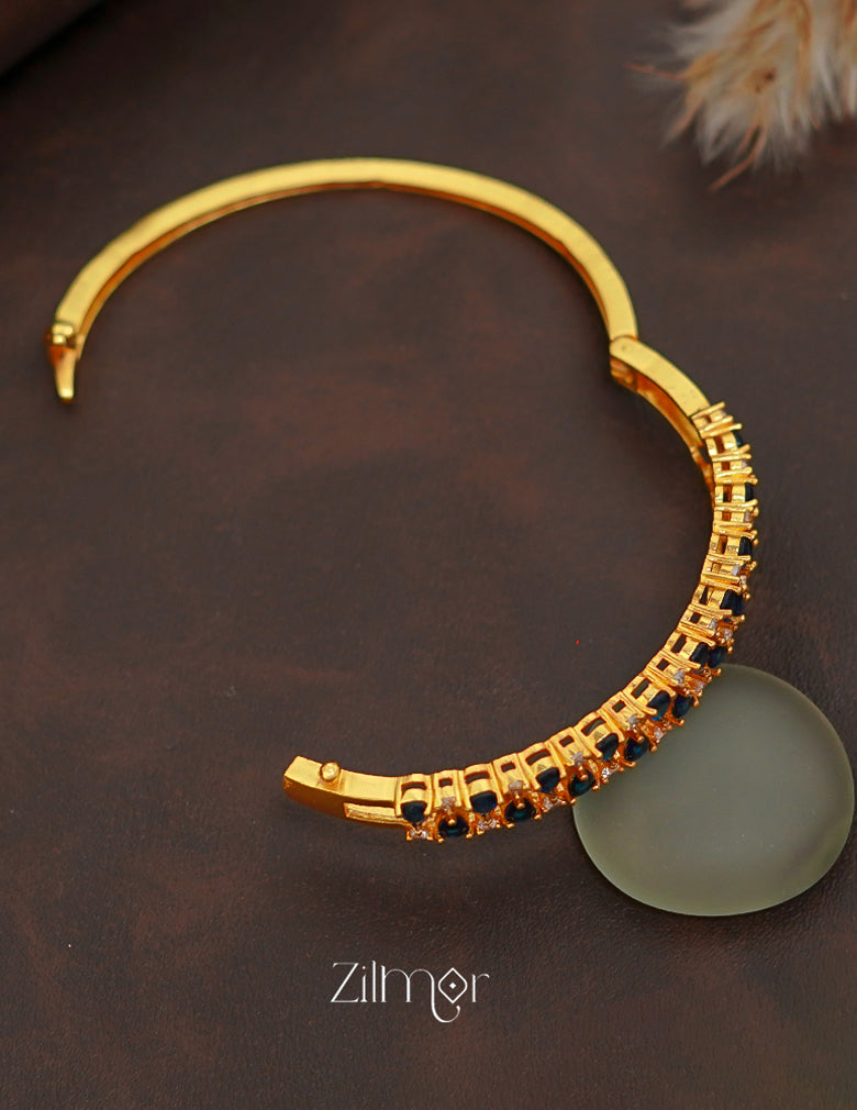 ZK1011386 - Gold Plated AD Stone Openable Bangle 3-Zilmor