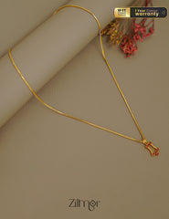 ZK1011392 -  Gold Tone AD Stone  Simple Necklace 1-Zilmor