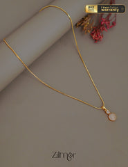 ZK1011398-  Gold Tone AD Stone  Simple Necklace 1-Zilmor