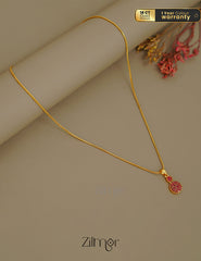 ZK1011398-  Gold Tone AD Stone  Simple Necklace 2-Zilmor
