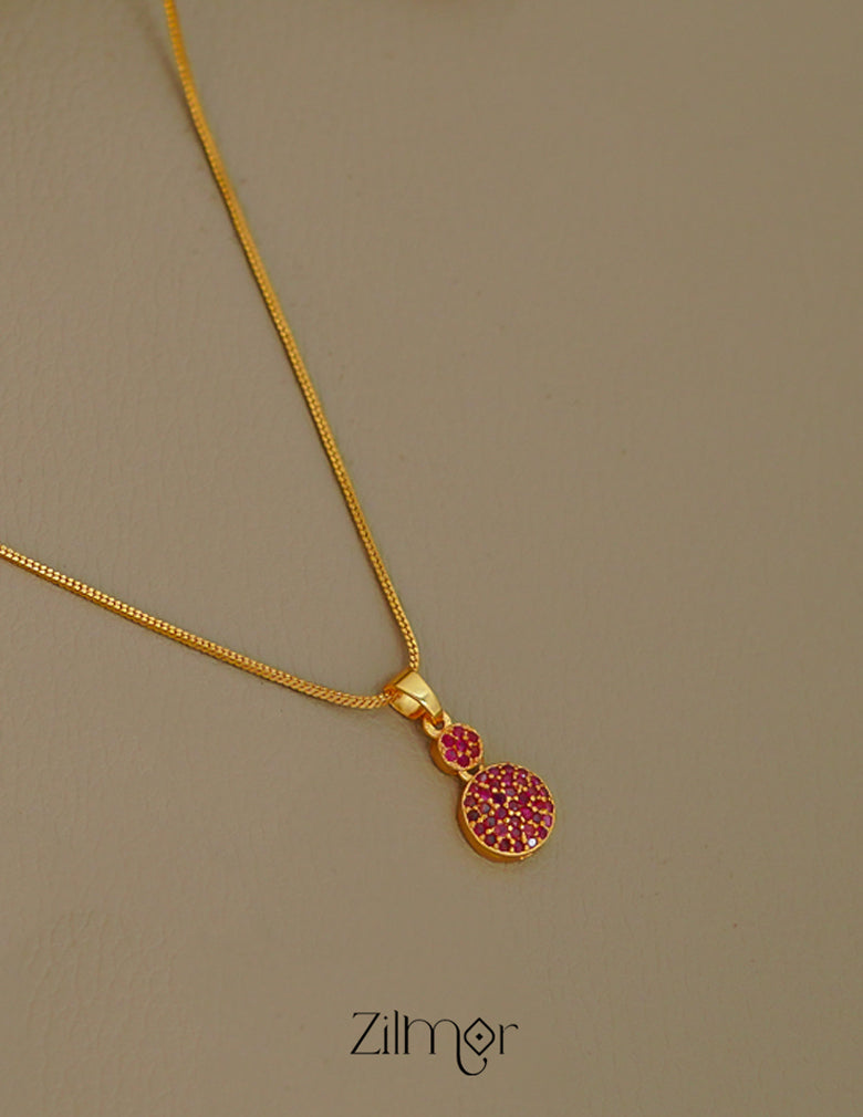 ZK1011398-  Gold Tone AD Stone  Simple Necklace 3-Zilmor