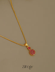 ZK1011398-  Gold Tone AD Stone  Simple Necklace 3-Zilmor