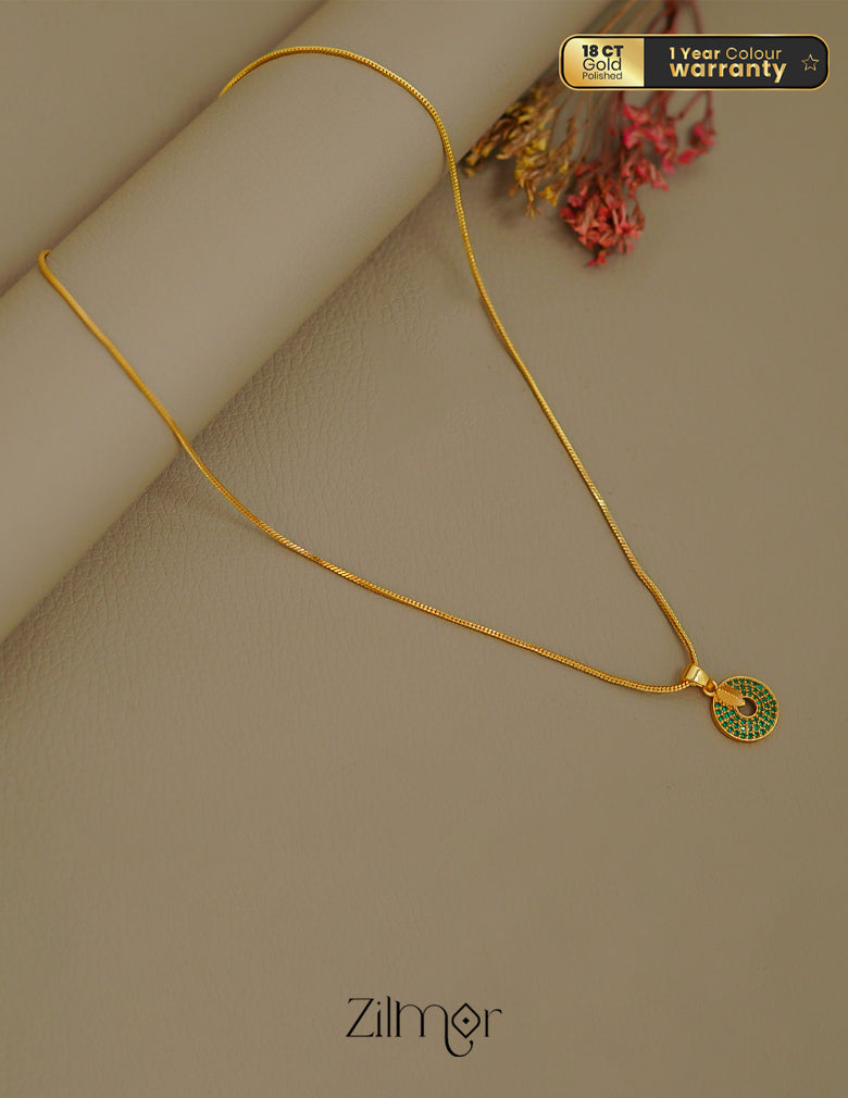 ZK1011403 -  Gold Tone AD Stone  Simple Necklace 2-Zilmor