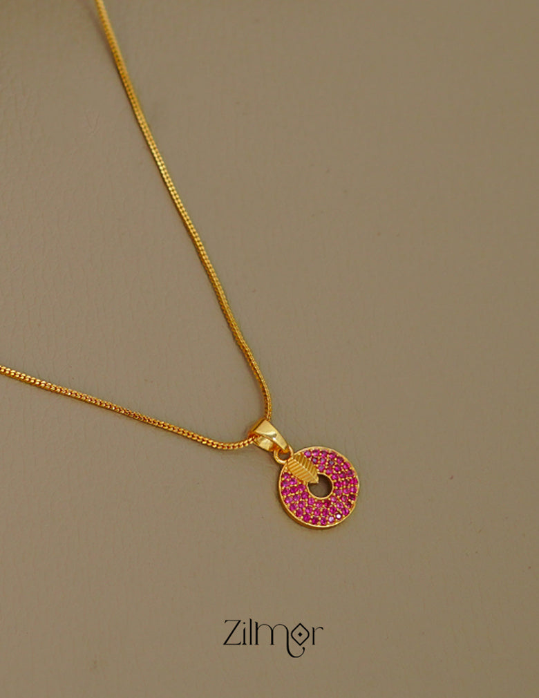 ZK1011403 -  Gold Tone AD Stone  Simple Necklace 3-Zilmor