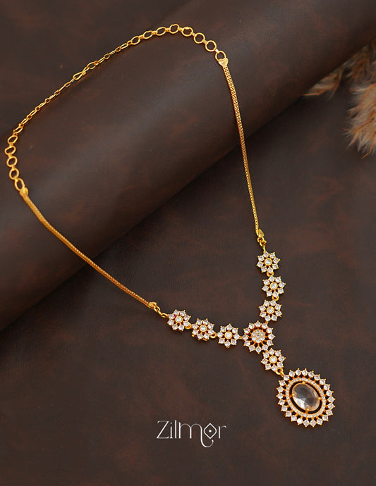 ZK1011404 -  Gold Tone AD Stone Necklace
