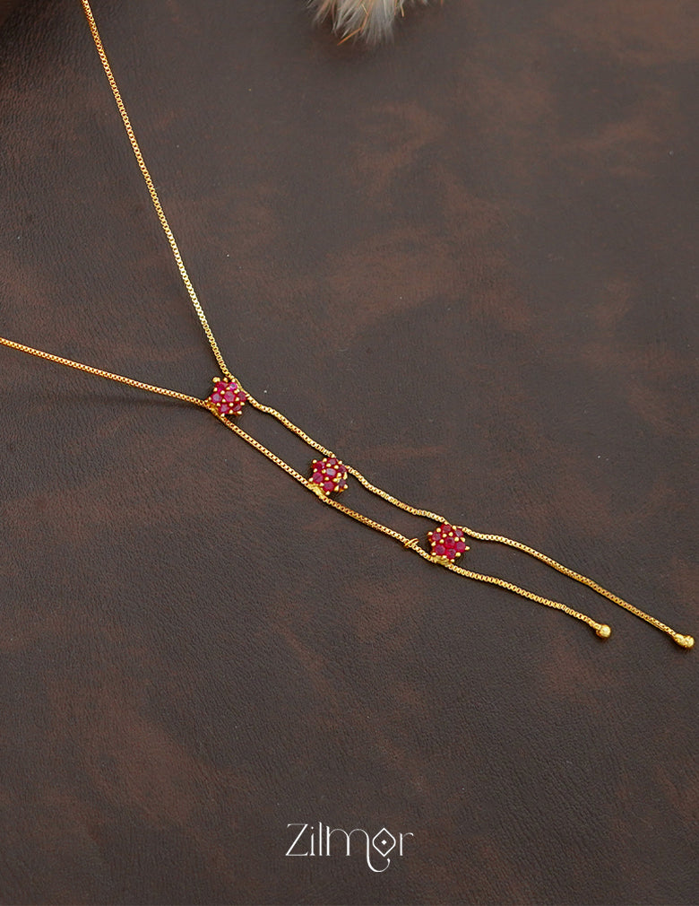 ZK1011405 -  Gold Tone AD Stone  Simple Necklace 2-Zilmor