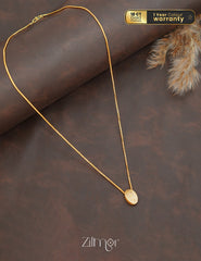 ZK1011406 -  Gold Tone AD Stone Pendant Simple Necklace 2-Zilmor