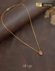 ZK1011406 -  Gold Tone AD Stone Pendant Simple Necklace 3-Zilmor