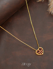 ZK1011407 -  Gold Tone AD Stone Pendant Simple Necklace 2-Zilmor