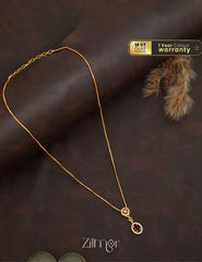 ZK1011408 -  Gold Tone AD Stone Pendant Simple Necklace 4-Zilmor