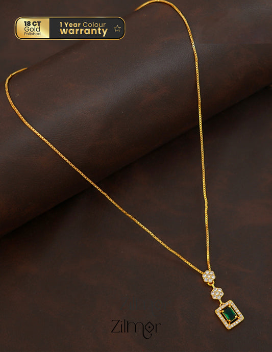 ZK1011410 -  Gold Tone AD Stone  Simple Necklace 1-Zilmor
