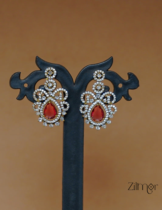 ZL1011425 - AD Stone Choker Necklace Earrings Set