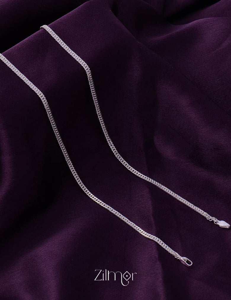 ZM101014 - 925 Silver Pair Anklet 1-Zilmor