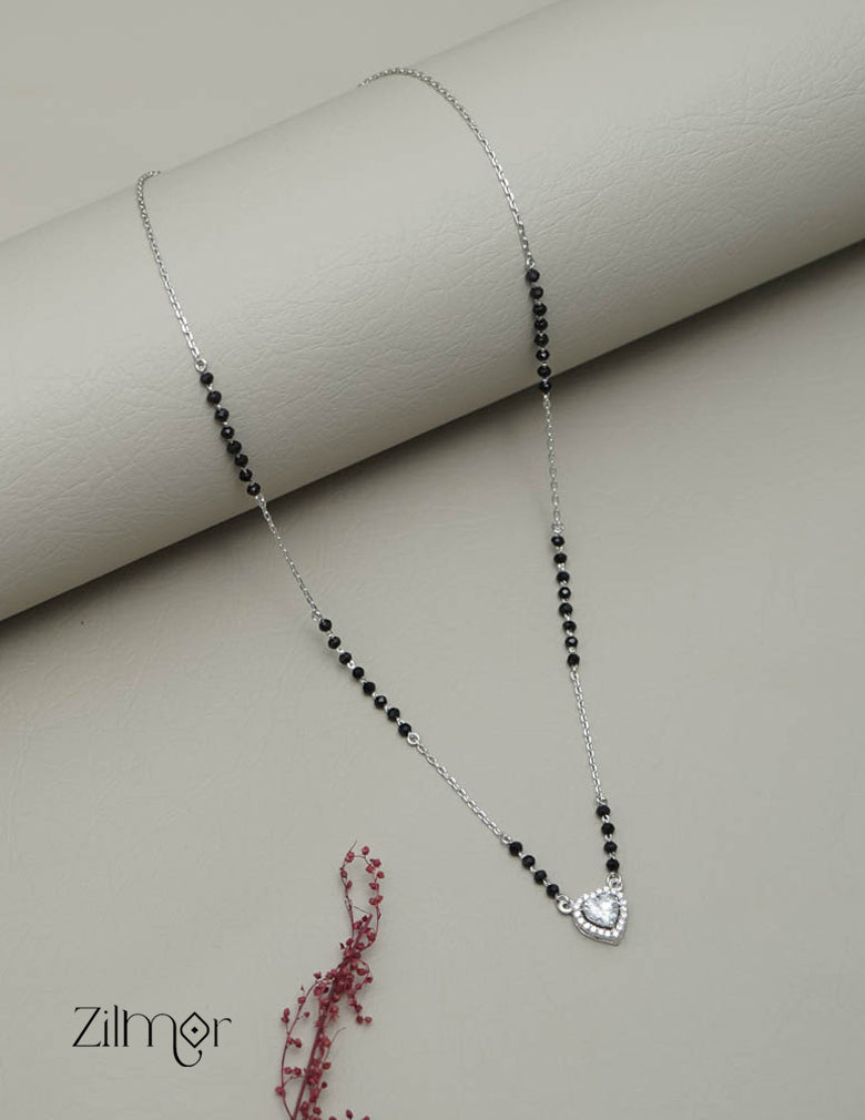 ZM101311 - 925 Silver  AD Stone Pendant Mangalsutra Necklace 1-Zilmor