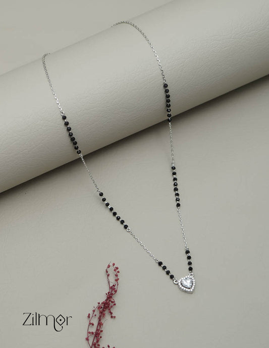 ZM101311 - 925 Silver  AD Stone Pendant Mangalsutra Necklace 1-Zilmor