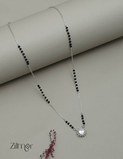ZM101314 - 925 Silver  AD Stone Pendant Mangalsutra Necklace 1-Zilmor