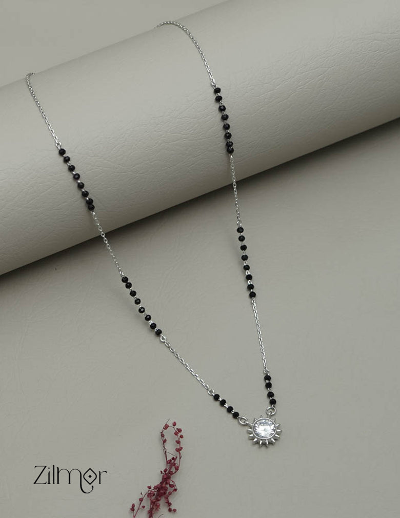 ZM101314 - 925 Silver  AD Stone Pendant Mangalsutra Necklace 1-Zilmor