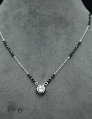 ZM101314 - 925 Silver  AD Stone Pendant Mangalsutra Necklace 2-Zilmor