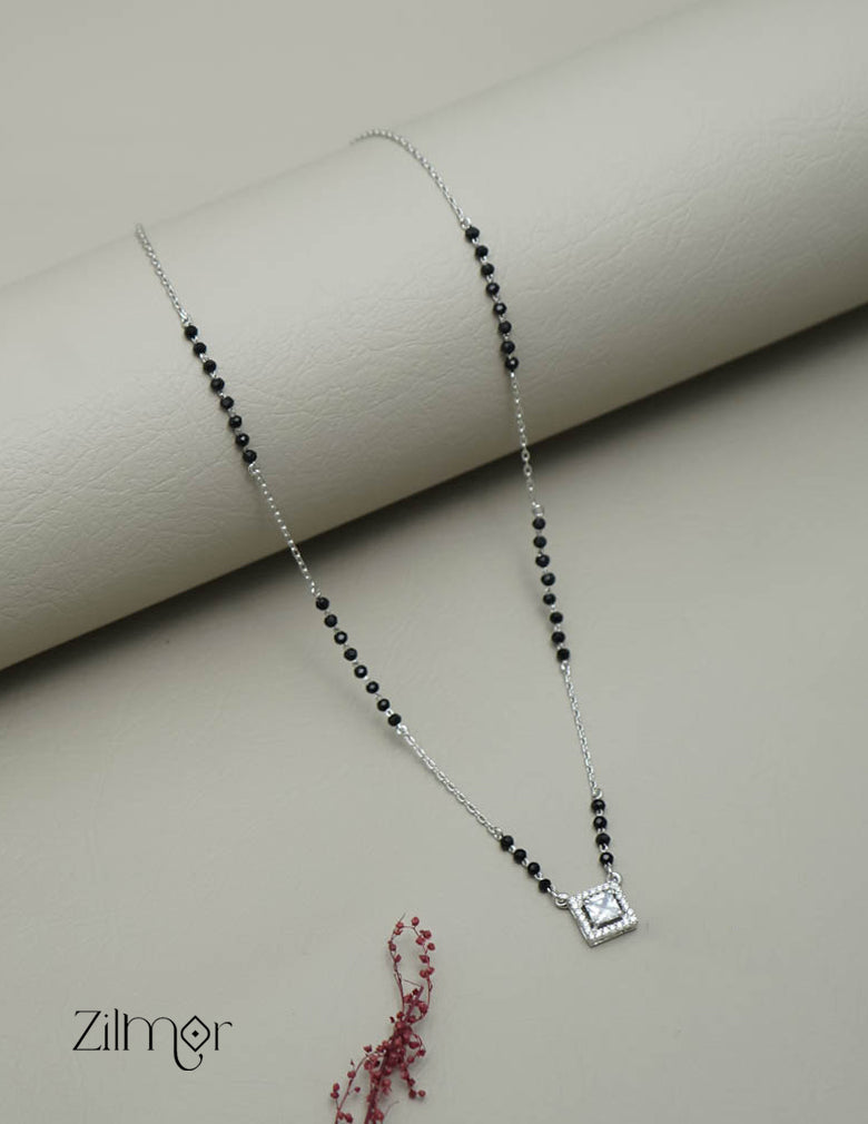 ZM101317 - 925 Silver  AD Stone Pendant Mangalsutra Necklace 2-Zilmor