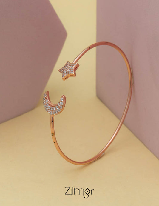 ZM101401 - 925 Silver Rose Gold Adjustable Bangle