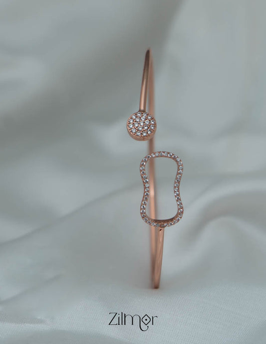 ZM101404 - 925 Silver Rose Gold Adjustable Bangle