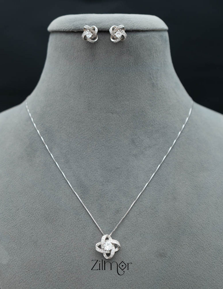 ZM101405 - 925 Silver Necklace Earring Set 4-Zilmor